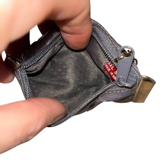 Eel Skin Gray vintage key coin holder wallet Khaki - Picture 3 of 5